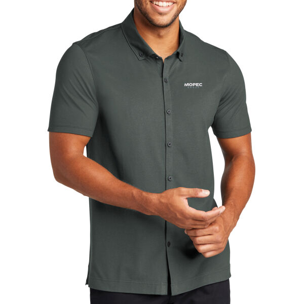   - Stretch Pique Full Button Polo Thumbnail
